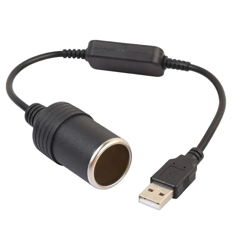

USB 5V Male to 12V Car Cigarette Lighter Socket Power Converter wire cable for Driving Recorder DVR Dash Camera GPS