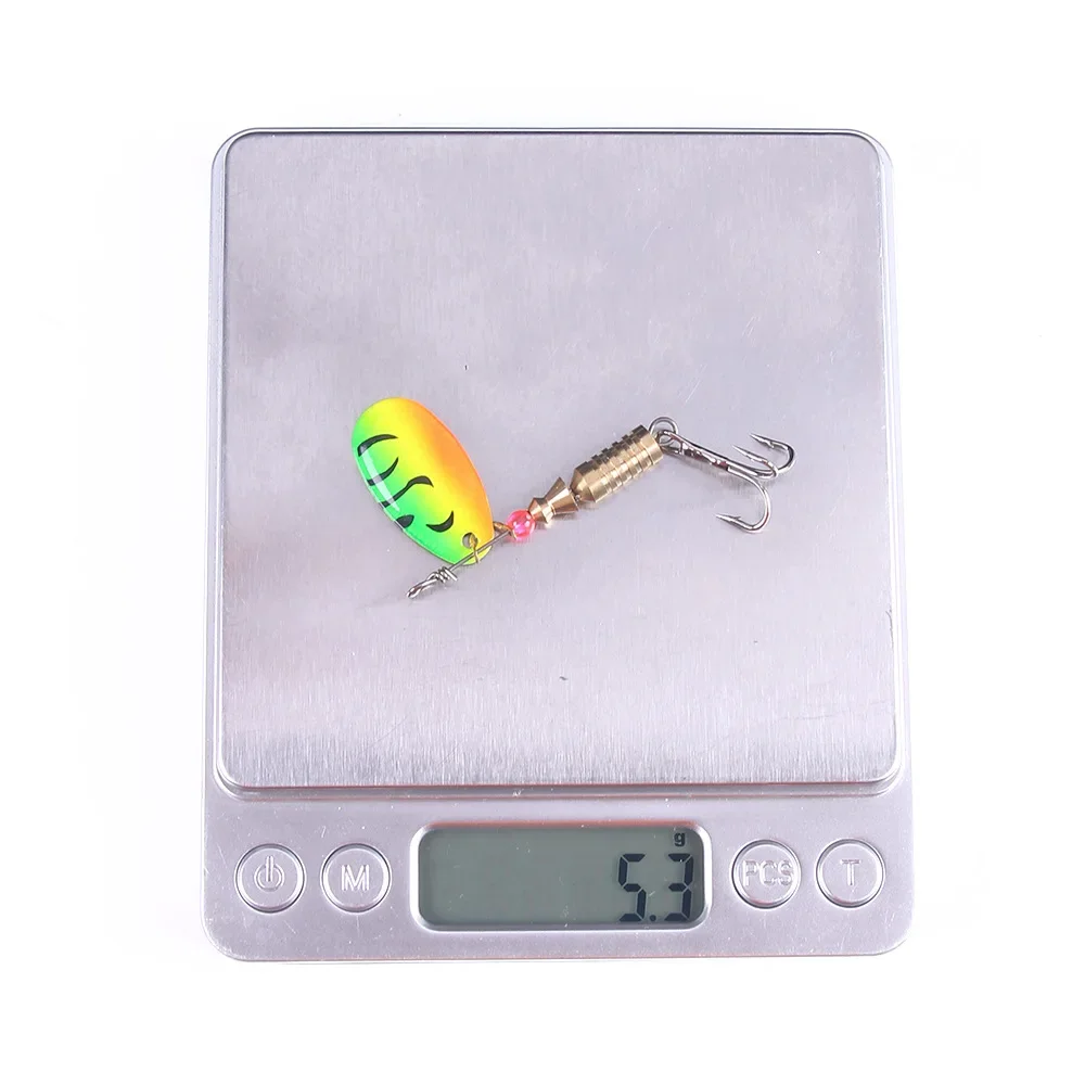 5pcs Waterdrop Metal Spoon Spinner Fishing Lure Set with Hook Artificial Bait Kit Crankbaits for Freshwater and Saltwater 3