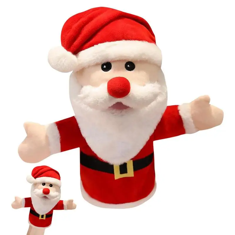 

Christmas Hand Puppet Plush Toy Cartoon Plush Santa Claus Snowman Elk Hand Puppet Interactive Performance Props for Kids