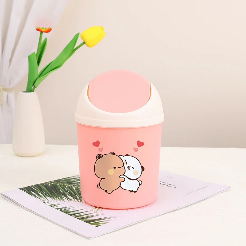 Bubu Dudu Mini Desktop Bin - Cute Panda Bear Trash Can for Clean and Organized Workspaces