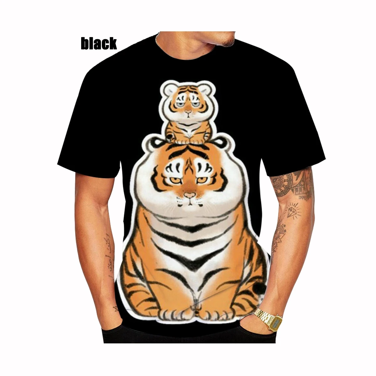 2022 New Fashion Cartoon Tiger 3d Print Unisex Cool T-shirt Funny Tiger  Print Cute Short Sleeve Size - T-shirts - AliExpress