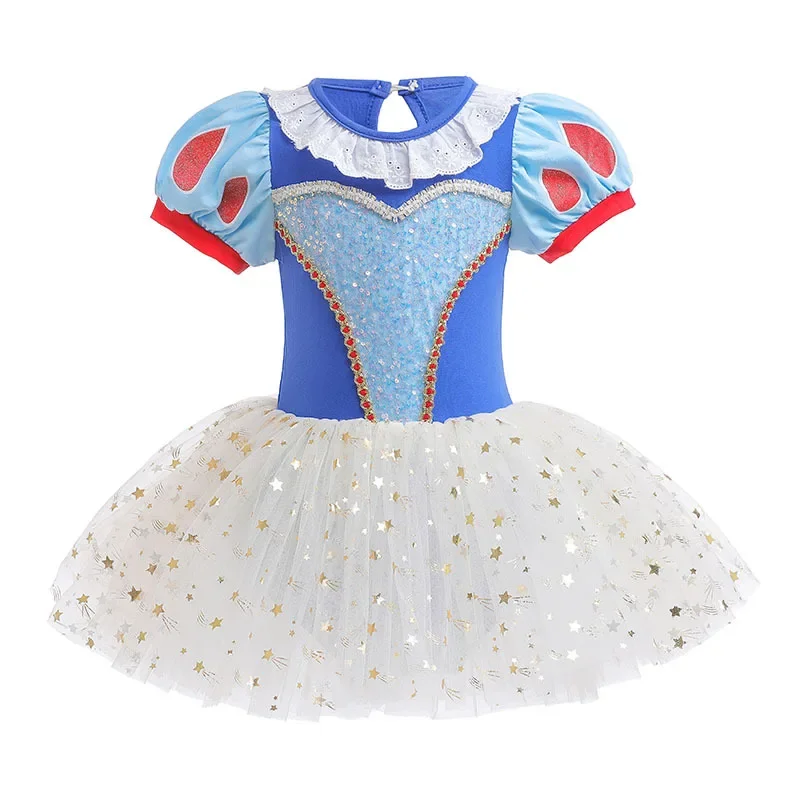 

Kids Girls Mesh Tutu Ballet Dance Costume Sequins Ballerina Ruffles Gymnastics Leotard Dancewear Glitter Dancing Dress