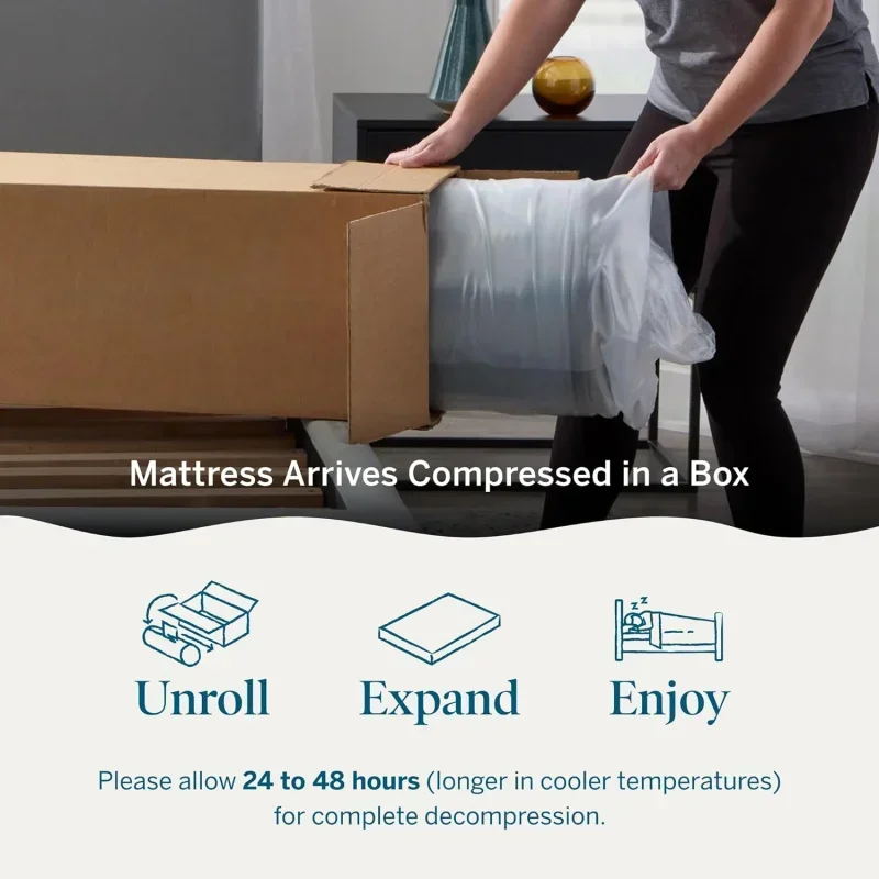 12 Inch HybridFoam Infused with Bamboo Charcoal and Aloe Vera-Encased Spring Support-Medium Plush Feel-Motion Isolation