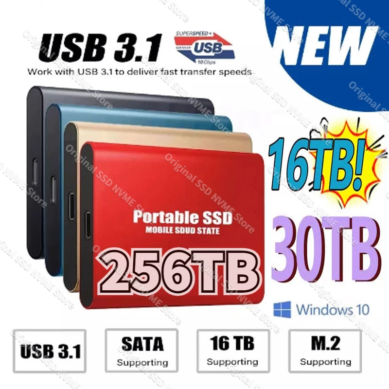 

New High-speed External Hard Drive 500GB 1TB 2TB 4TB 8TB USB3.1 Hdd SSD 2.5 Inch Portable SSD 64TB Hard Disk 외장하드 for Laptop PS5