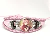 Project SEKAI Anime Momoi Airi MORE MORE JUMP! Pink Leather Bracelet Glass Cabochon Button Multilayer Bangles Wristband Gift 2
