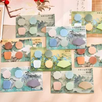1/4pcs Simple Color Sticky Notes Retro Painting Series Mini Index Tag Stickers Memo Pad Self Adhesive Diary School F3003 1