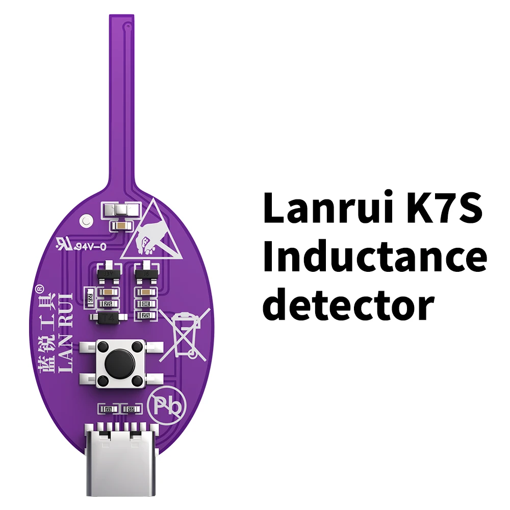 Lanrui K7S 유도 검출기 타입-C 전원 공급 휴대폰 메인보드 인덕터 테스트 LED 표시기 결함 위치 수리 도구