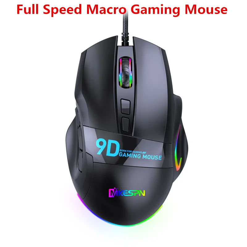 wired computer mouse 12000DPI Wired Gaming Mouse Full Speed Macro-program Ergonomic Design 9D RGB Blacklight One Click Desktop PC Mice for Gamer 2022 wireless laptop mouse Mice