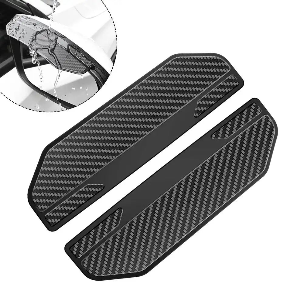 Car Rearview Mirror Rain Guard 2Pcs Carbon Fiber