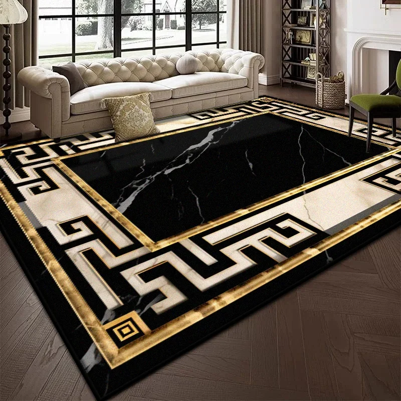 Luxury Black Marble Rug for Living Room And Bedroom Decor 6