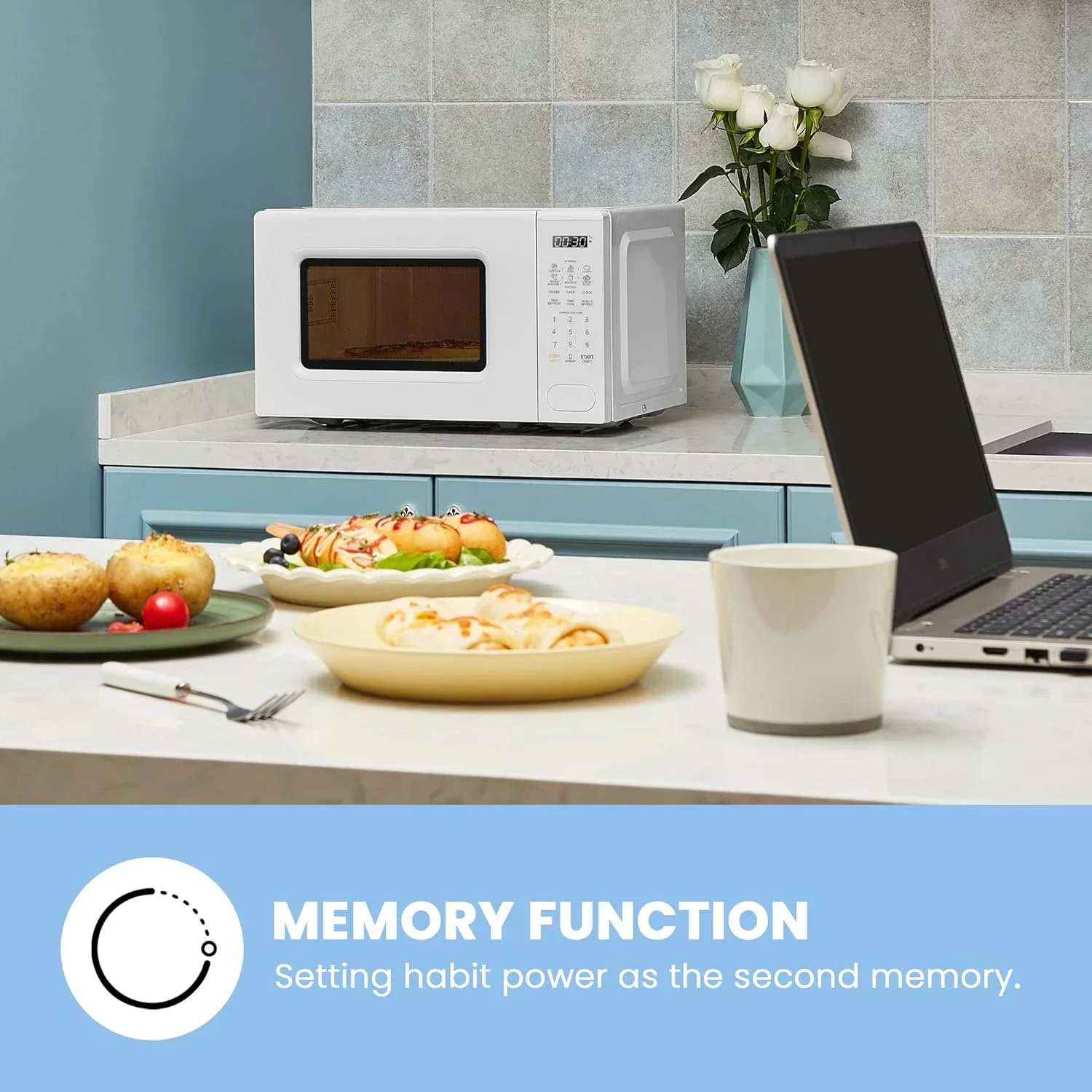 

Fast Multi stage Cooking,Turntable Reset Function Kitchen Timer, Speedy Cooking Weight/Time Defrost,Memoryfunction,Children Lock