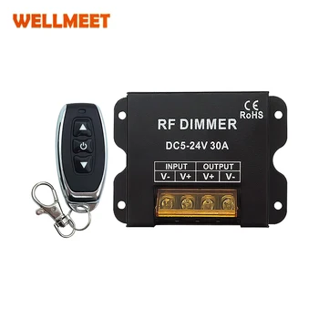 30A LED Dimmer Controller Low Voltage 12-24V with 3 Key RF Wireless Remote Control for LED Single Color Lighting String Strip