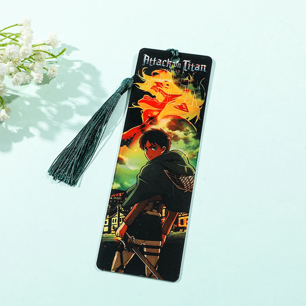 Attack on Titan Colorful Anime Pattern Acrylic Bookmark Student Reading Stationery School Supplies Gifts Bookmarks Stationery Supplies