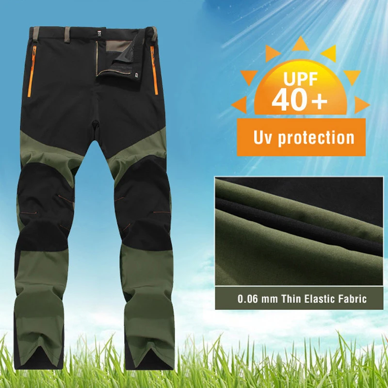 TRVLWEGO Summer Men Hiking Pants Fishing Trousers Trekking Quick Dry Outdoor Travel Elastic Fabric Cycling Camping Clothing hiking pants