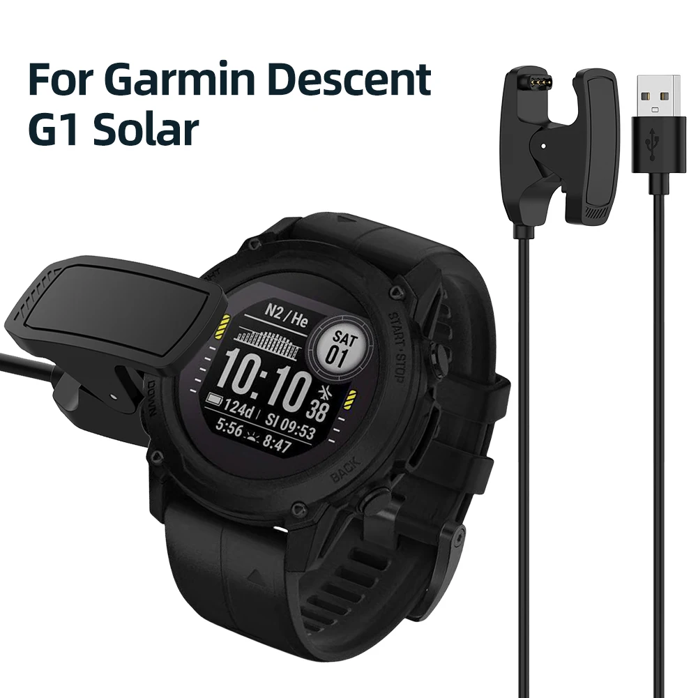 1M Charging Clip Replacement USB Charging Cable Charger Dock Station Clip Cradle W/Data Transfer for Garmin Descent G1 Solar