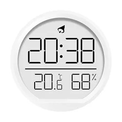 Versatile Digital Clock with Temperature, Humidity, and Date Display (White)