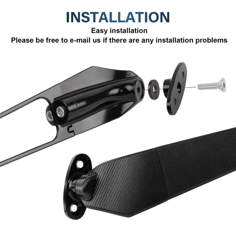 Motorcycle Rear View Mirror Adjustable Swivel Wind Wing