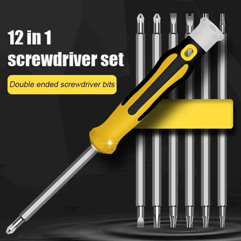 6 in 1 Mini Screwdriver Set Multipurpose Household Detachable Handle Precision Repair Tool for Electronics Phone Watch Laptop