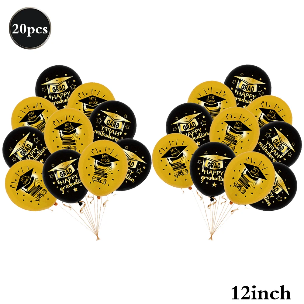 Herzlichen Glückwunsch, Abschlussfeier-Dekoration, 2025, Glückwunsch, Absolventenfolienballon, glitzernd, schwarz, blau, Girlande, Banner, Abschlussfeier-Zubehör – Detail 10