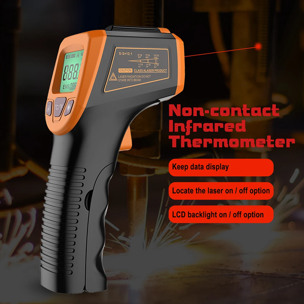 Contactless infrared confectionery thermometer. Professional
