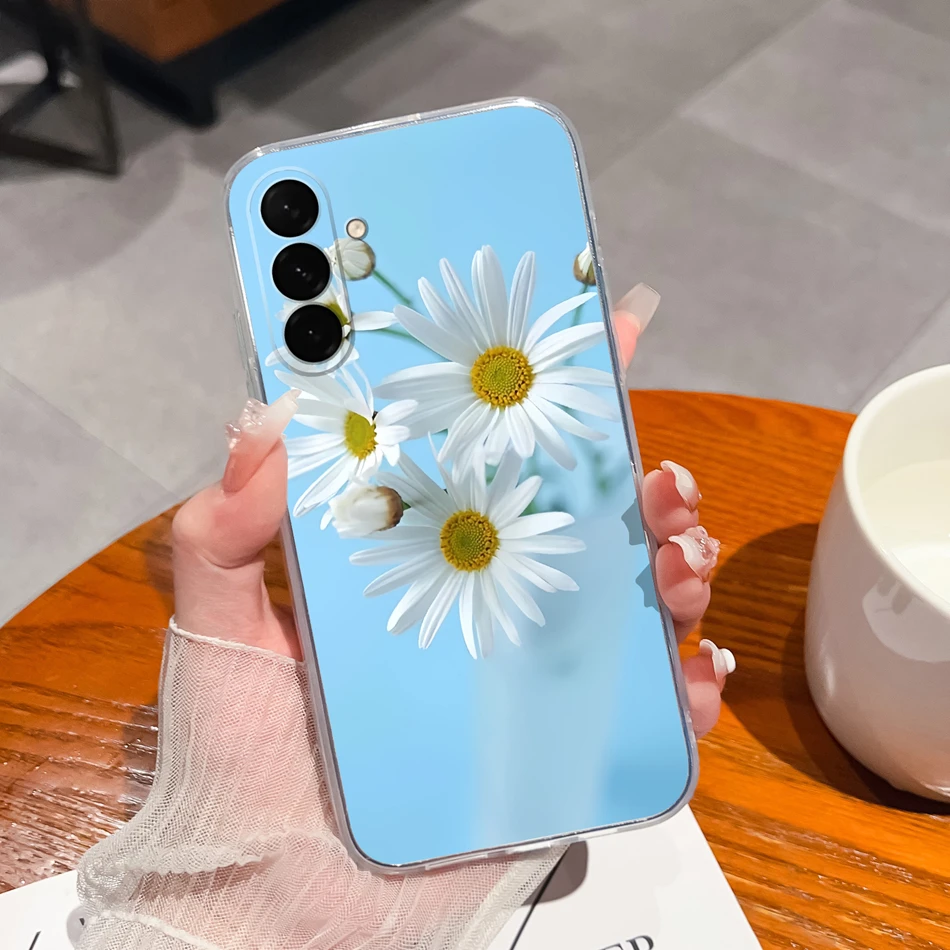 Gradient Flower Clear Soft Phone Case - Universal Back Cover Housing