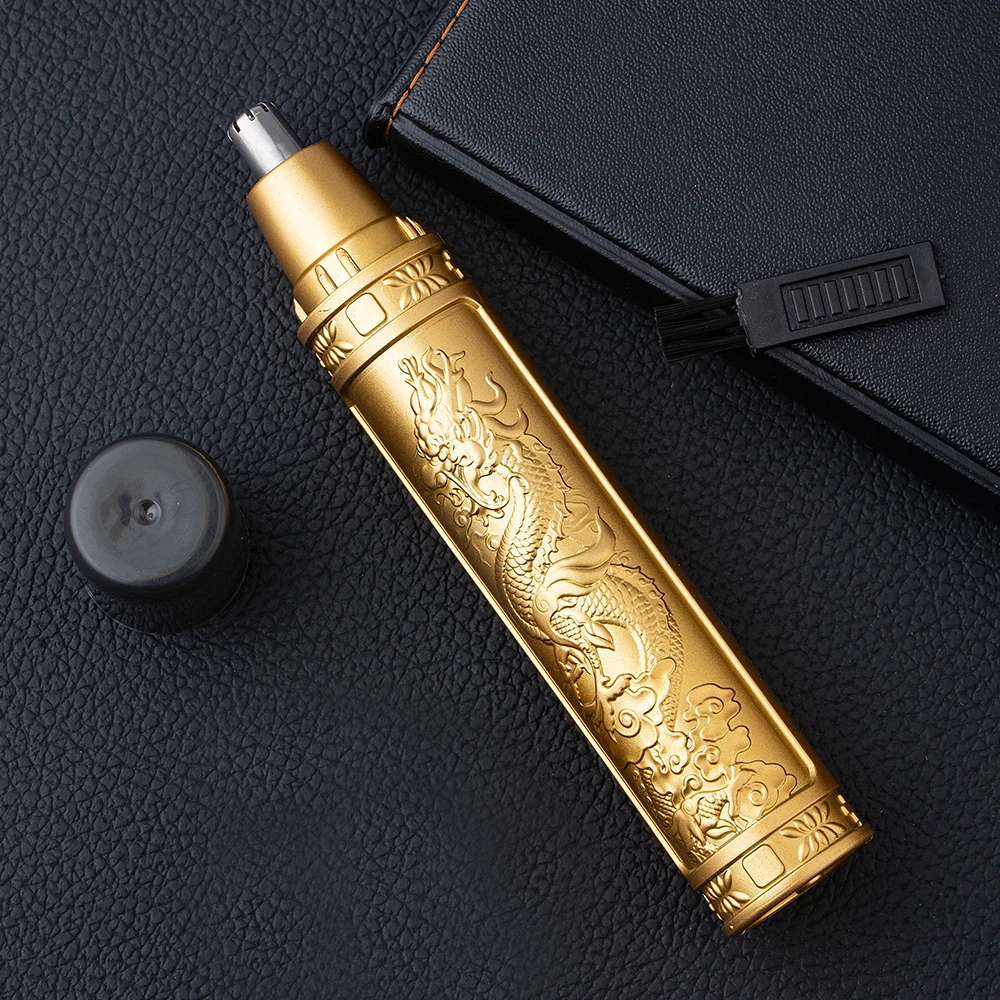 Nose Hair Trimmer 2in1 Electric Nose Hair Clipper Painless Ear Hair Trimming Device Gold USB Charging Face Care Kit Tools