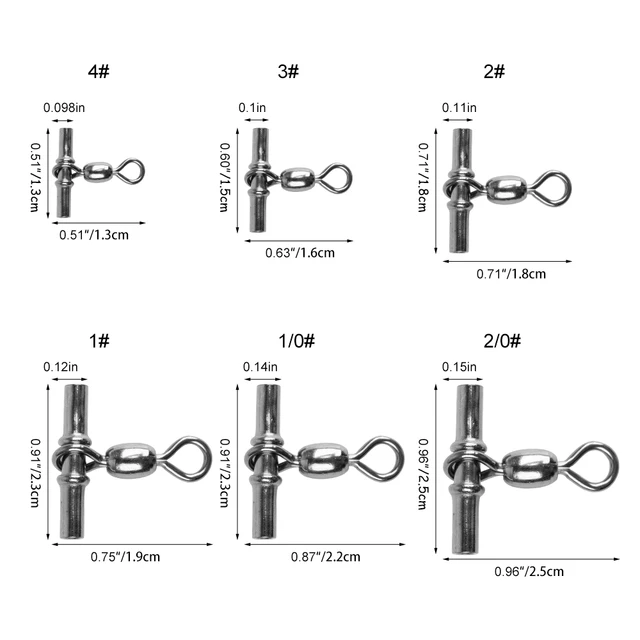 20pcs Cross Line Crimp Fishing Swivels Rolling Connector Ball Bearing Swivel  Heavy Duty Deep Drop Rig