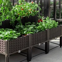 Plastic Raised Garden Bed with Legs Raised Planter Box Container with Drainage Holes Elevated Propagation Large Flower Pot Box 1