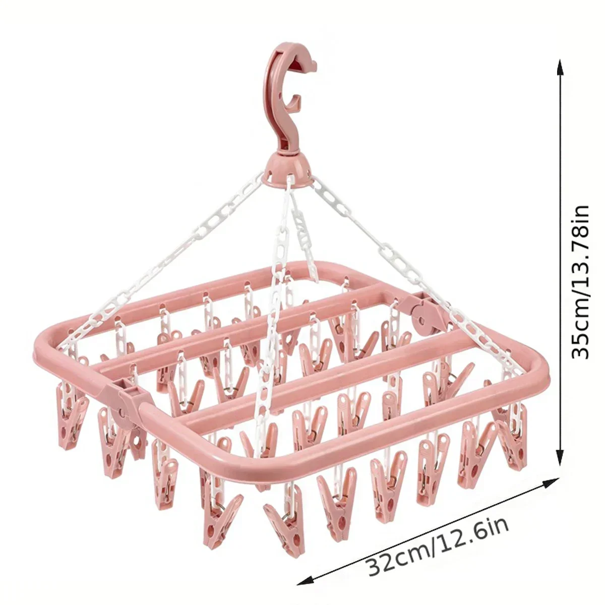 32-clip Large Capacity Plastic Socks Hanger Underwear Durable Clothes Drying Rack Clothes Rack For Baby Household Storage clothes hanger clothes rack storage hanger