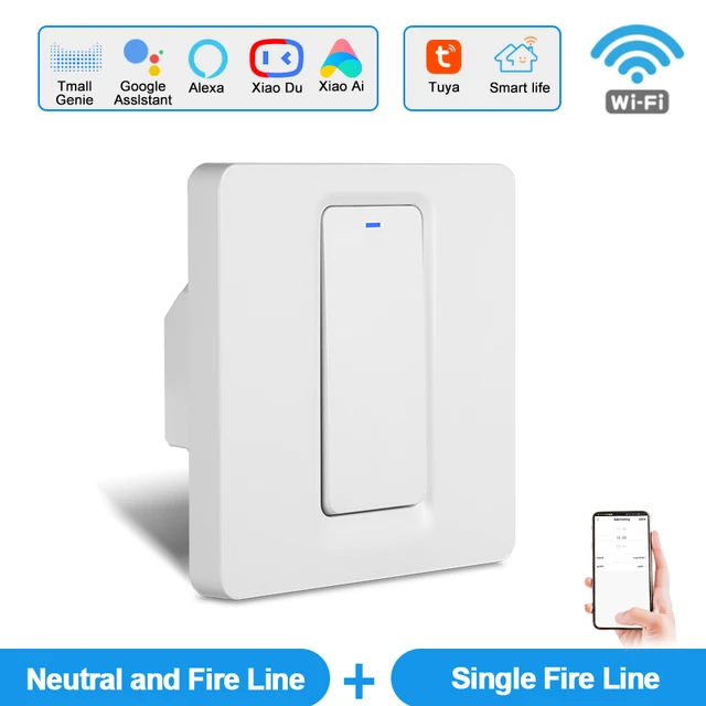 UK EU Tuya Alexa WiFi Smart Remote Control Push Button Light Switches