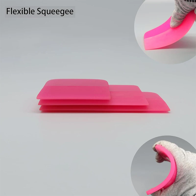 4 in 1 PPF Squeegee Anti-Scratch Rubber Scraper Soft TPU Mini Car Wrap Squeegee for film installation Vinyl Window Tint Tools