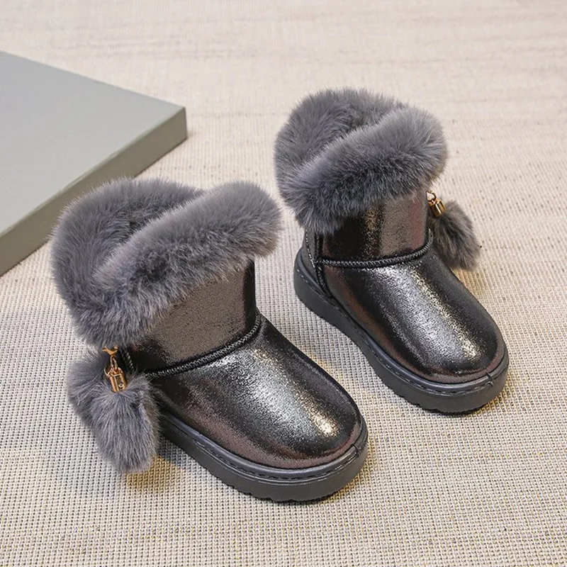 Winter Kinderen Kunstmatige Bont Korte Snowboots Baby Kids Winter Warm Schoenen Voor Meisjes