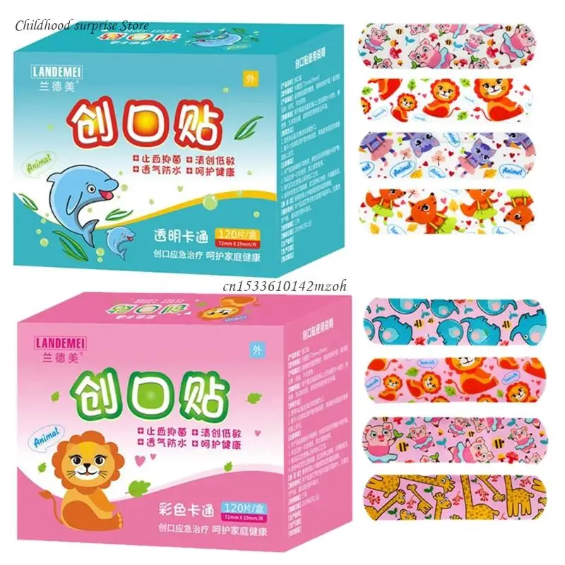 

120Pcs Cartoon Children Bandage Breathable Waterproof Medical Ok Bandages Adhesive Dressing Stretch Tape Dropship