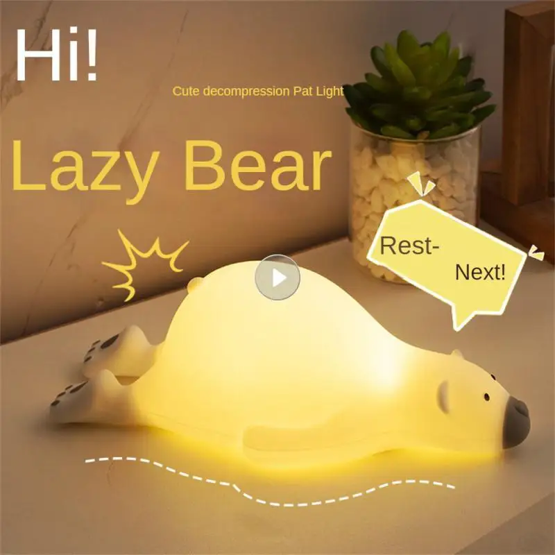 

Sleep Light Timing Shutdown 1200mah Nightlight Silicone Clap Lamp Soft Silicone 3rd Gear Bedside Lamp Type-c Interface 60cm