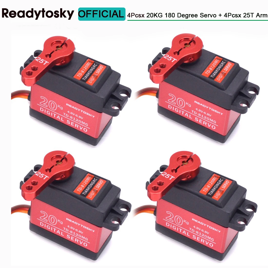 Readytosky Servo 20Kg Servo Ad Alta Velocità Metal Gear Servo Digitale Rc Baja Servo Per 1/8 1/10 1/12 Scale Rc Cars