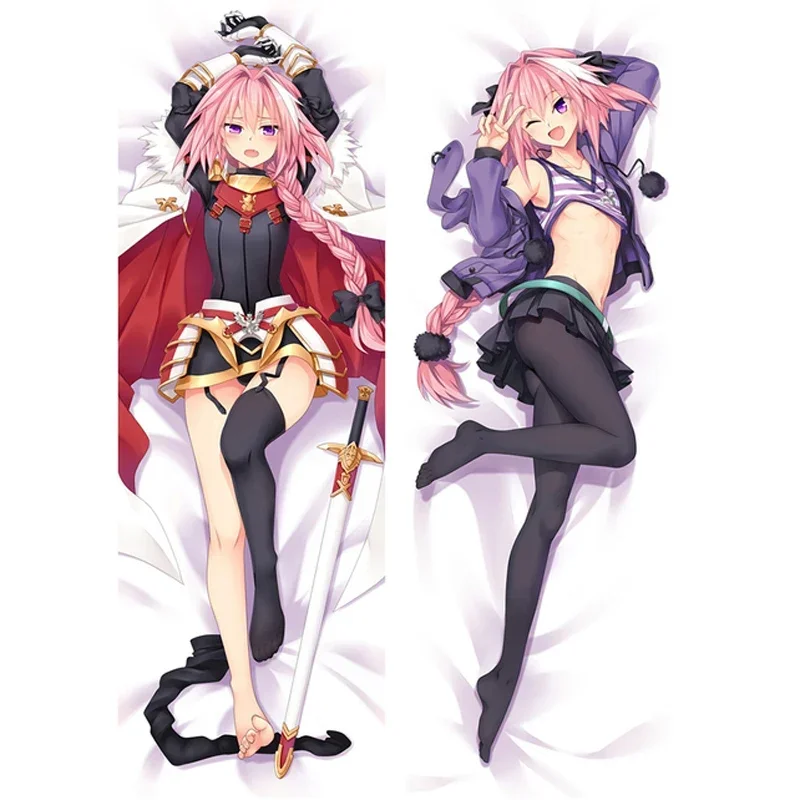

60x180cm Japanese Anime Fate/Apocrypha Rider Astolfo Dakimakura Otaku Hugging Cushion Cover Peachskin Fullbody Throw Pillow Case