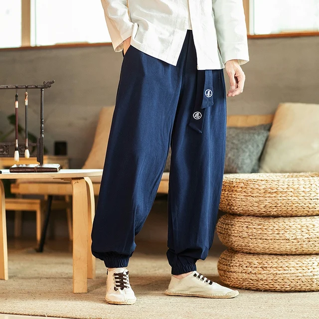 Harajuku Men s Cotton Linen Wide Leg Pants: Embrace Vintage Style and Comfort