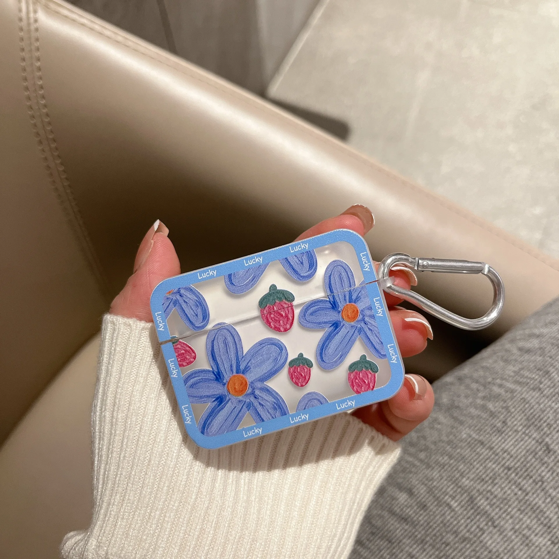 INS Blue Flower Earphone Case for AirPods
