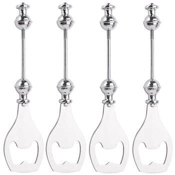 4 Pack DIY Beaded Beer Opener Metal Bottle Opener Decorative Beaded Bottle Opener For Bartenders Kitchen Tool Easy Install