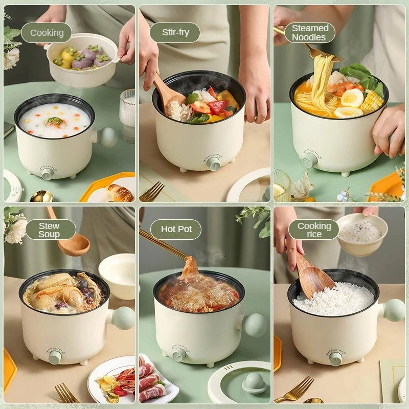 For Multi-  Cooker 600w Double-layer Rice Cooker Household Smart Hot Pot Wok Non-stick Rice Cooker 6