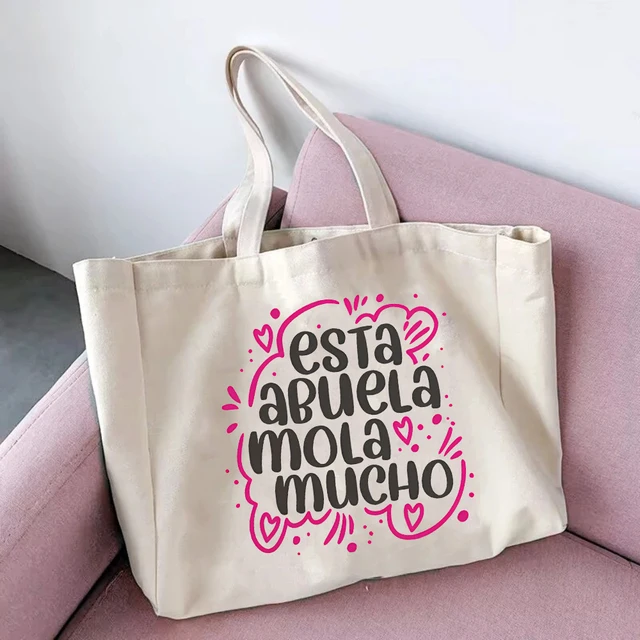 Abuela Print Canvas Tote Bag