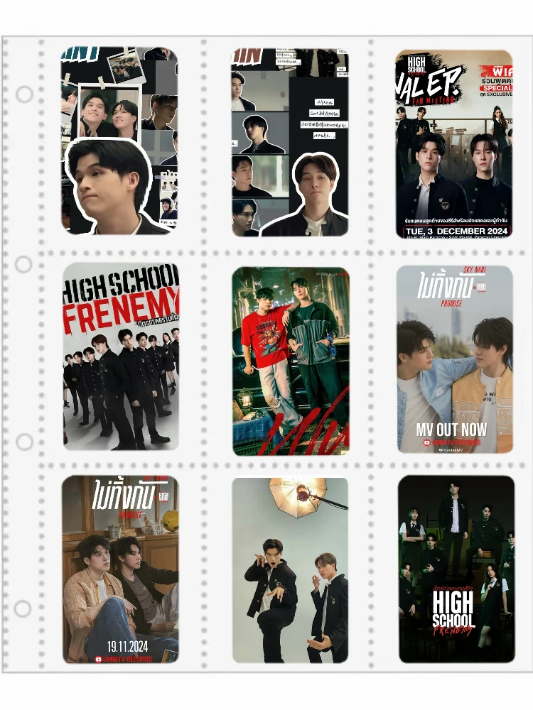 8PC/SET No Repeat Skynani Nani Hirunkit Sky Wongravee Thai TV High School Frenemy Drama Stills Photo Double-sided Printed Cards