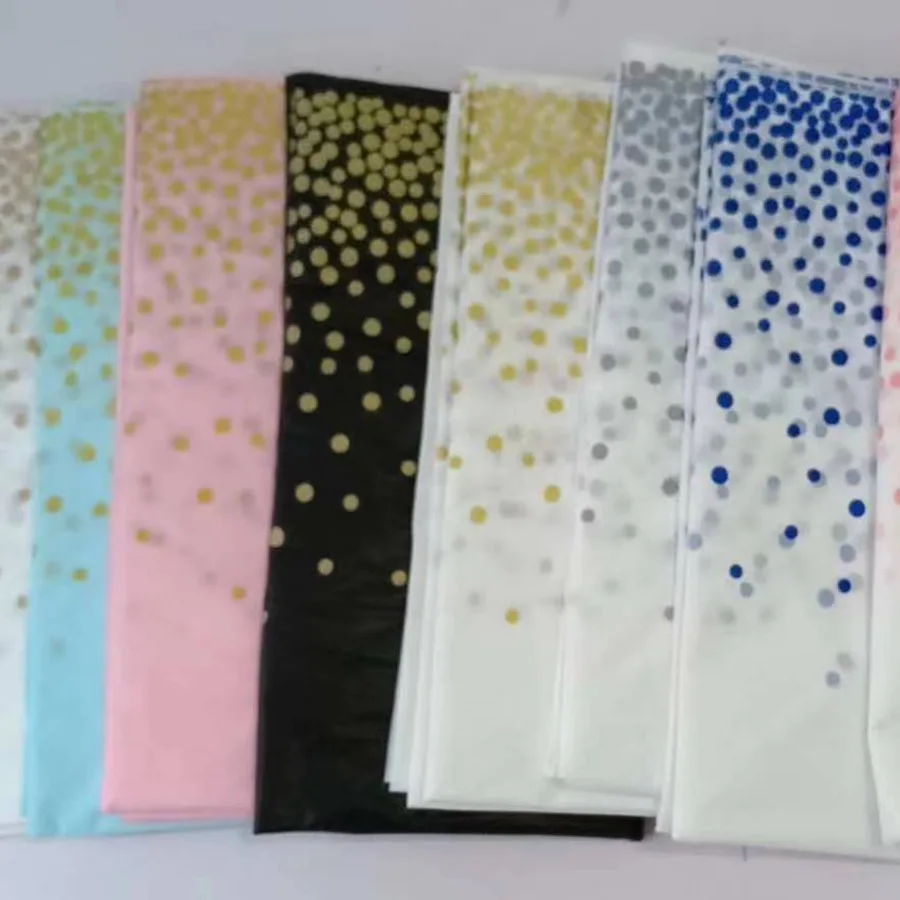 Rectangle Disposable Bronzing Gold Dot Waterproof Party Tablecloth for Birthday Restaurant Wedding Decoration