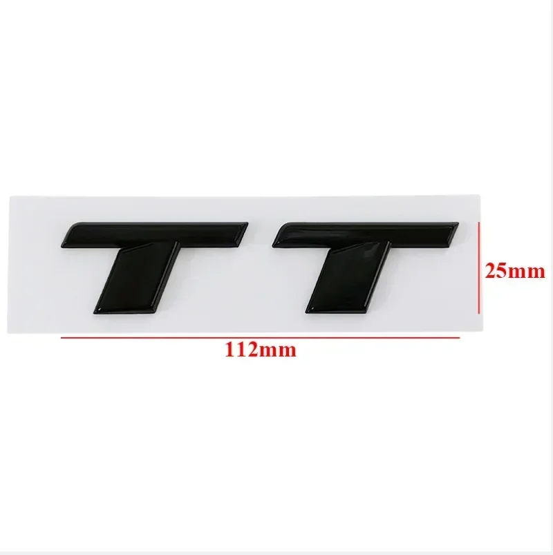 자동차 후면 트렁크 엠블럼 배지 스티커 데칼, 3D ABS 크롬 블랙 TT 로고, 아우디 TT RS MK1 8N 8J MK3 8S MK2 액세서리