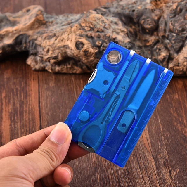 クレジットカード型　キャンプ,アウトドアサバイバル機器,ポータブル,トラベル旅行　LEDライト付！　黒色　1個 : ポータブル ポケット クレジット カード ブラック