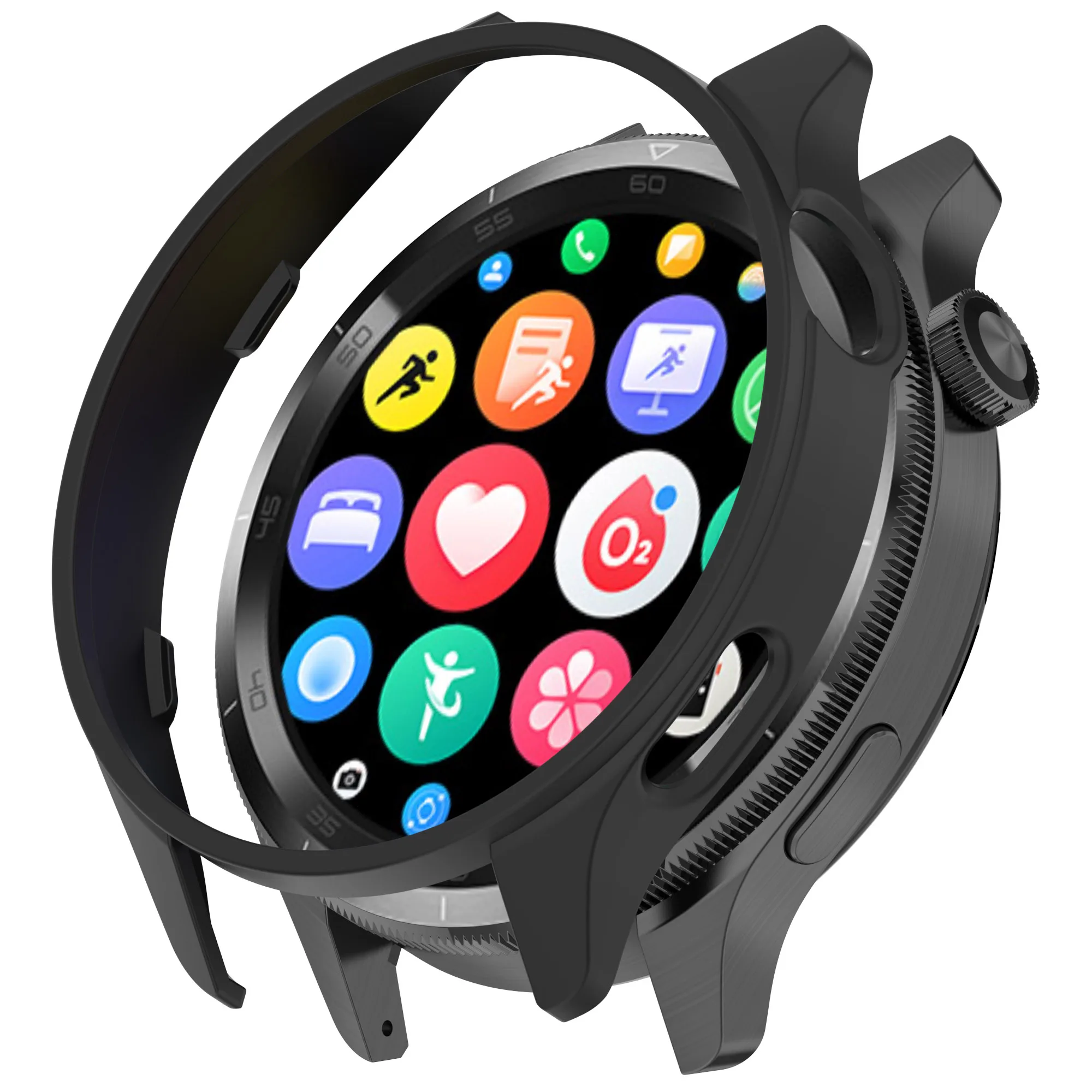Durable Shockproof Smartwatch Bumper Shell - Transparent Hollow Case