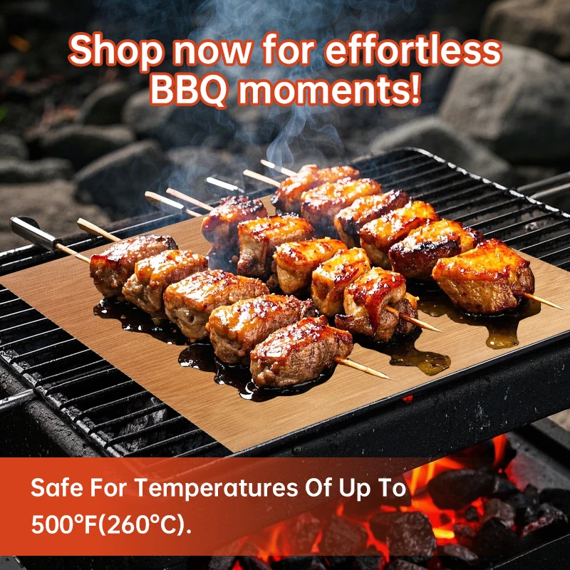 Reusable BBQ Grill Mats & Baking Mats Oven Liners for Electric Gas Oven Bottom Non-stick Protective Mat Heat Resistant Grill Mat