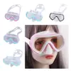PC Glass Kids Swim Goggles PVC Strap Anti Fog Child Diving Mask Wide View with Nose Cover Pool Swim Eyewear 3-8Year Olds 1