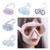 PC Glass Kids Swim Goggles PVC Strap Anti Fog Child Diving Mask Wide View with Nose Cover Pool Swim Eyewear 3-8Year Olds 1