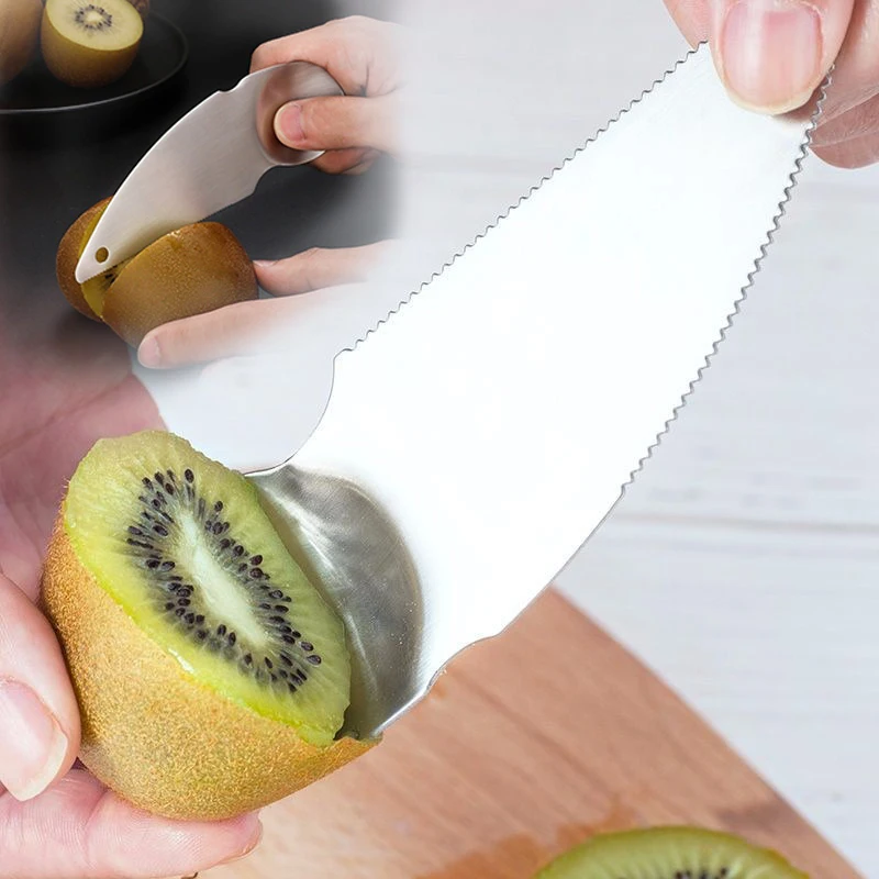 Food Grade Stainless Steel Spoon For Kiwi Toothed Knife For